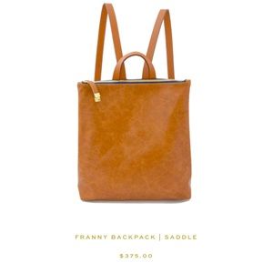 K. Slade Franny adjustable backpack in Brown Saddle Leather